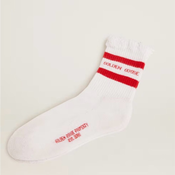 Golden Goose White and  Red Socks - Picture 2 of 6